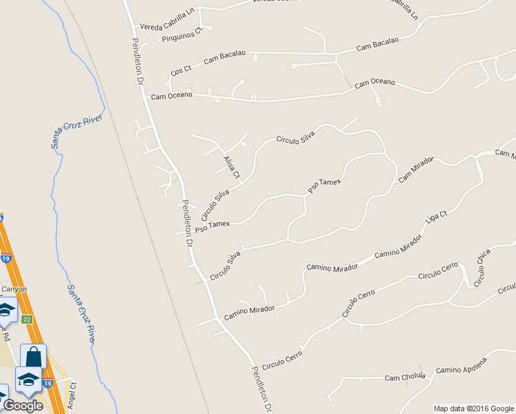 map of restaurants, bars, coffee shops, grocery stores, and more near 218 Paseo Tamex in Rio Rico