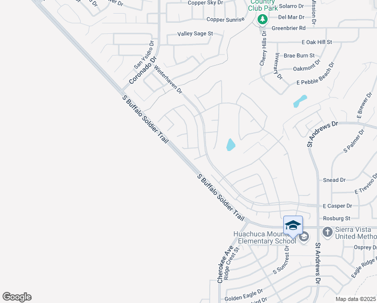 map of restaurants, bars, coffee shops, grocery stores, and more near 2156 Sandspring Ct in Sierra Vista