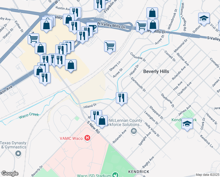 map of restaurants, bars, coffee shops, grocery stores, and more near 4315 Beverly Drive in Beverly Hills