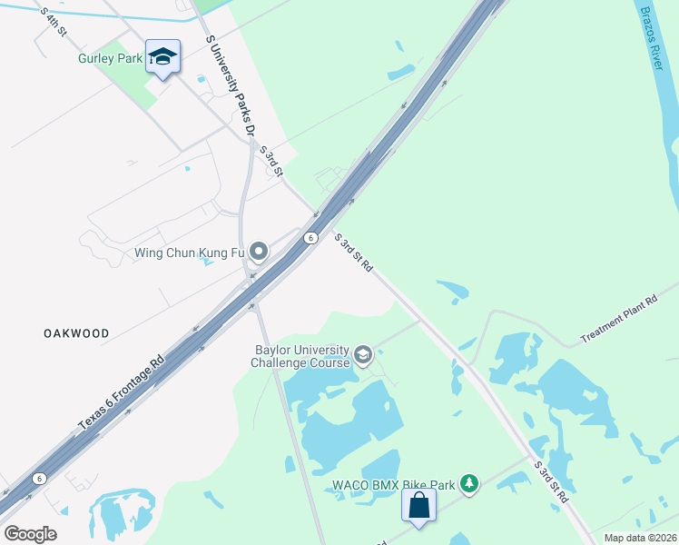 map of restaurants, bars, coffee shops, grocery stores, and more near 4510 South 3rd Saint Road in Waco