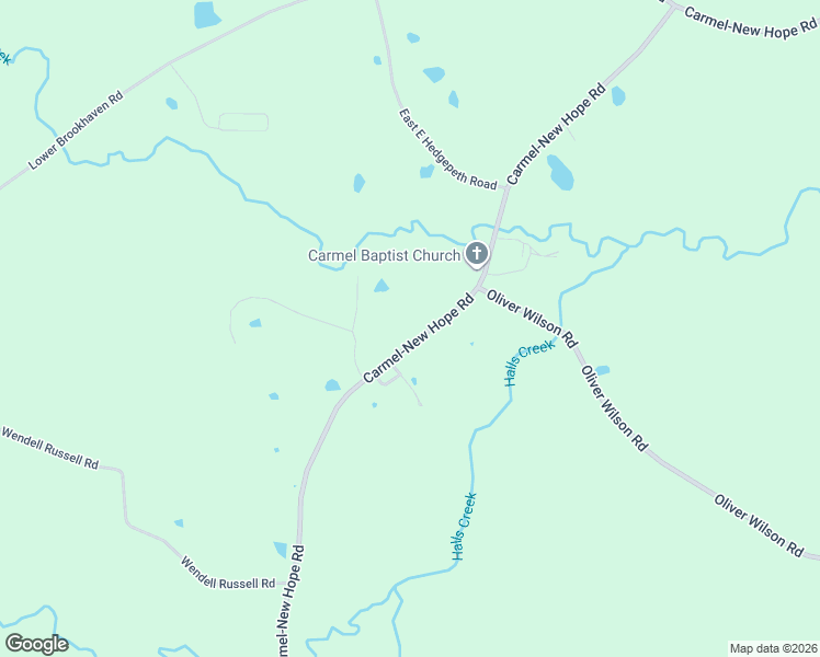 map of restaurants, bars, coffee shops, grocery stores, and more near 1105 Carmel-New Hope Road in Monticello