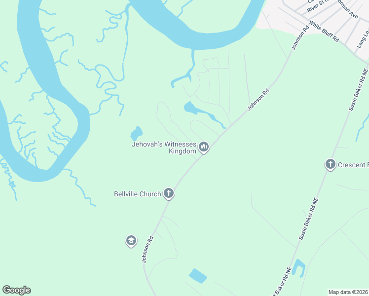map of restaurants, bars, coffee shops, grocery stores, and more near 1399 Marsh Drive Northeast in Townsend