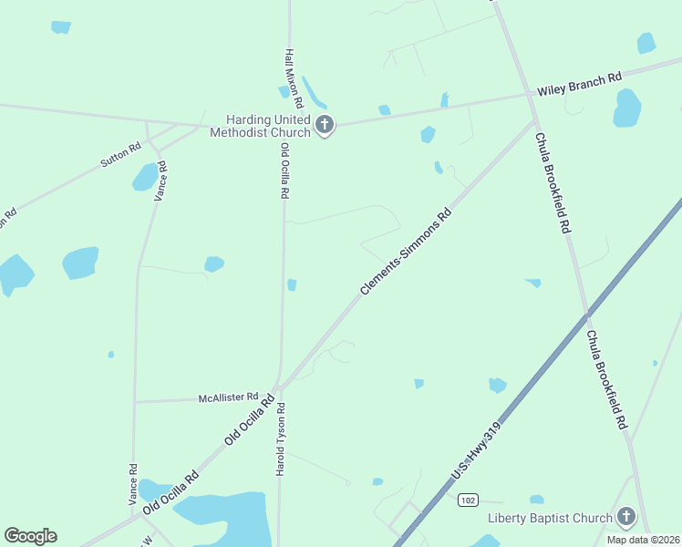 map of restaurants, bars, coffee shops, grocery stores, and more near 69 Clements-Simmons Road in Tifton