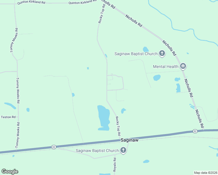 map of restaurants, bars, coffee shops, grocery stores, and more near 476 Rocky Top Road in Nicholls