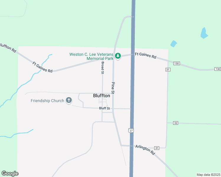 map of restaurants, bars, coffee shops, grocery stores, and more near 204 Broad Street in Bluffton