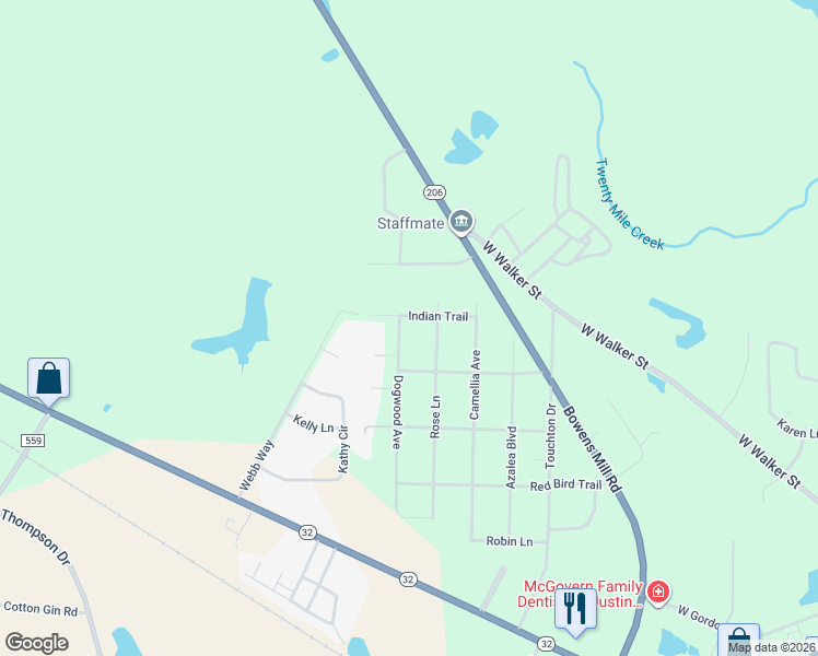 map of restaurants, bars, coffee shops, grocery stores, and more near 510 Dogwood Avenue in Douglas