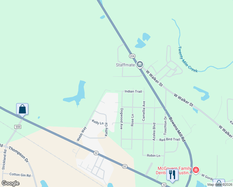map of restaurants, bars, coffee shops, grocery stores, and more near 510 Dogwood Avenue in Douglas