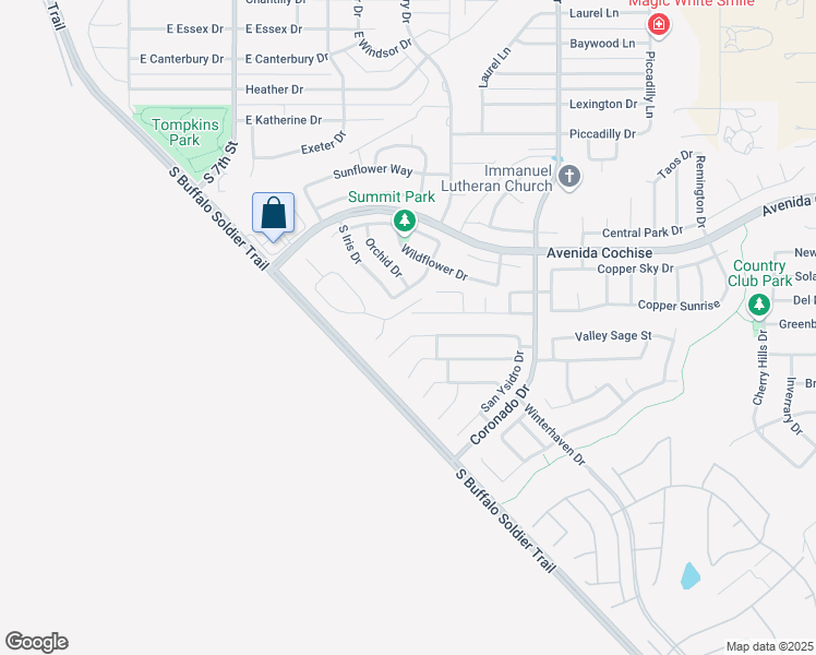 map of restaurants, bars, coffee shops, grocery stores, and more near 1513 Laguna Nigel Drive in Sierra Vista