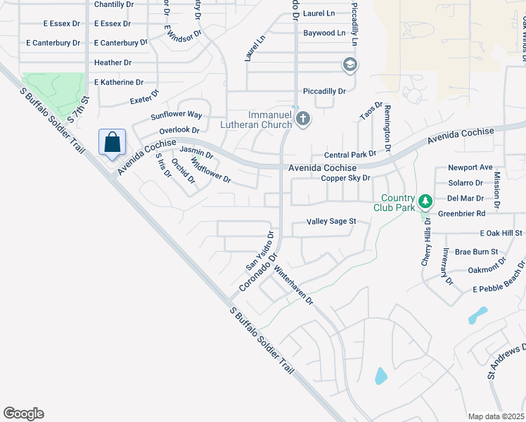 map of restaurants, bars, coffee shops, grocery stores, and more near 1820 Silverado Drive in Sierra Vista