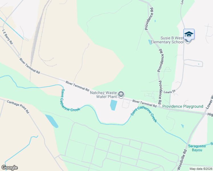 map of restaurants, bars, coffee shops, grocery stores, and more near 157 River Terminal Road in Natchez