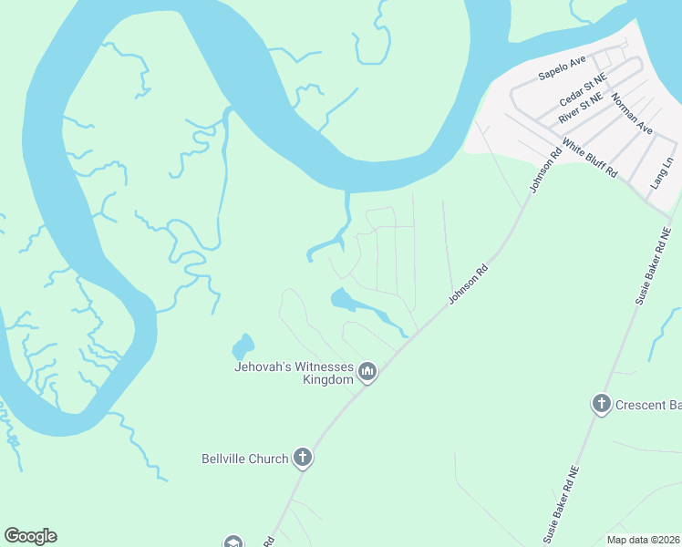 map of restaurants, bars, coffee shops, grocery stores, and more near 1108 Goldfinch Loop Northeast in Townsend