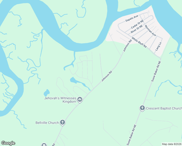 map of restaurants, bars, coffee shops, grocery stores, and more near 1123 Azalea Avenue in Shellman Bluff