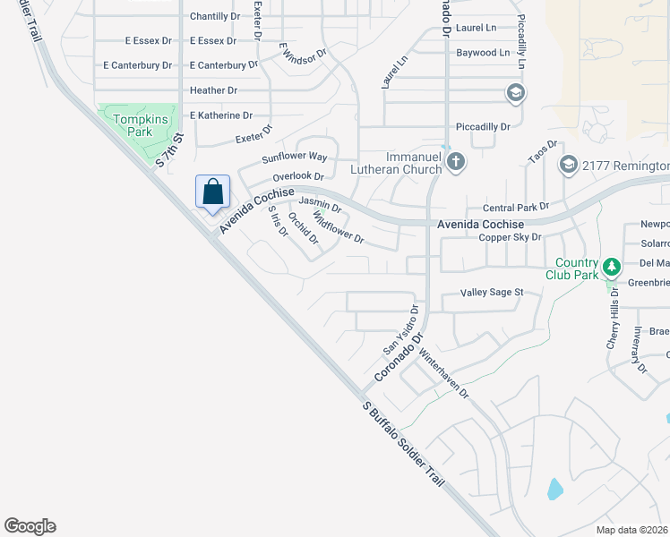 map of restaurants, bars, coffee shops, grocery stores, and more near 1513 Laguna Nigel Drive in Sierra Vista