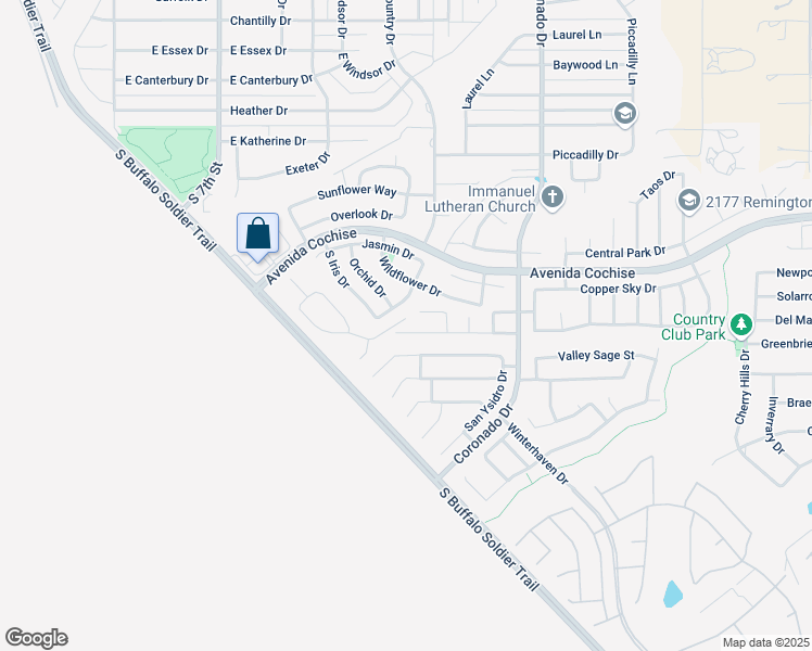 map of restaurants, bars, coffee shops, grocery stores, and more near 1501 Silverado Drive in Sierra Vista