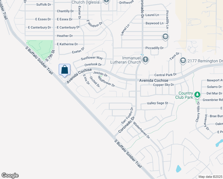 map of restaurants, bars, coffee shops, grocery stores, and more near 1600 Wildflower Drive in Sierra Vista