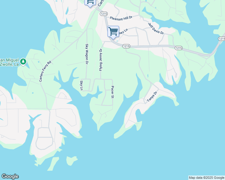 map of restaurants, bars, coffee shops, grocery stores, and more near 95 Pacer Street in Zwolle