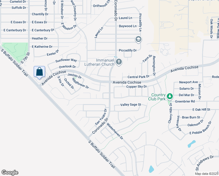 map of restaurants, bars, coffee shops, grocery stores, and more near 1881 Goldstone Street in Sierra Vista
