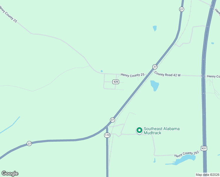 map of restaurants, bars, coffee shops, grocery stores, and more near County Road 430 East in Henry County