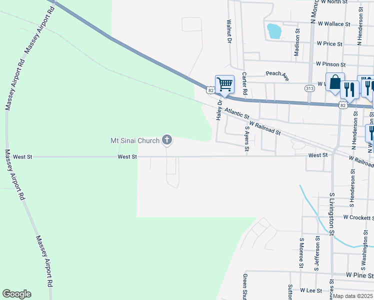 map of restaurants, bars, coffee shops, grocery stores, and more near 922 West Street in Sylvester