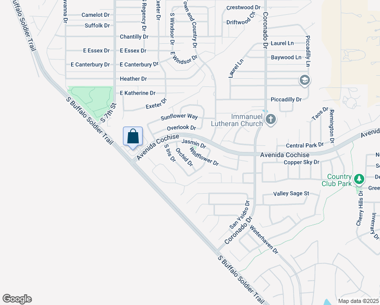 map of restaurants, bars, coffee shops, grocery stores, and more near 1430 Wildflower Drive in Sierra Vista