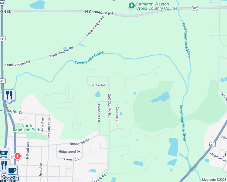 map of restaurants, bars, coffee shops, grocery stores, and more near 1710 Golf Club Road Exd in Douglas