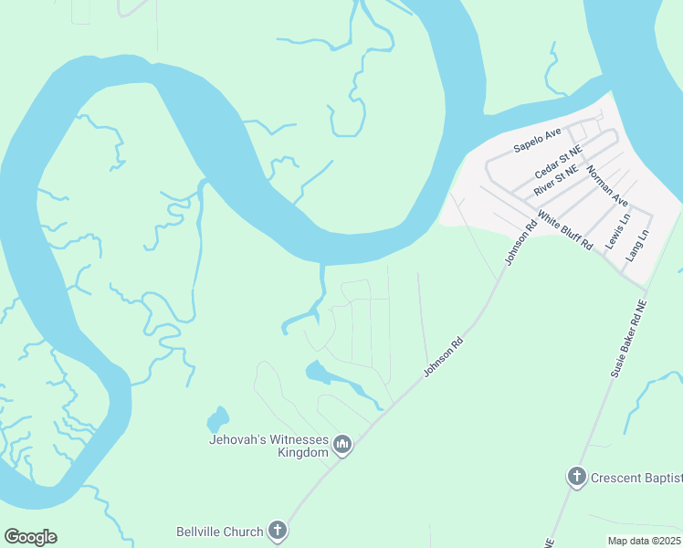 map of restaurants, bars, coffee shops, grocery stores, and more near 1023 Head Lane Northeast in Shellman Bluff