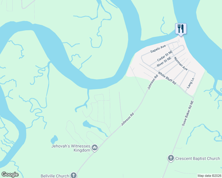map of restaurants, bars, coffee shops, grocery stores, and more near Sapelo Garden Road in Townsend