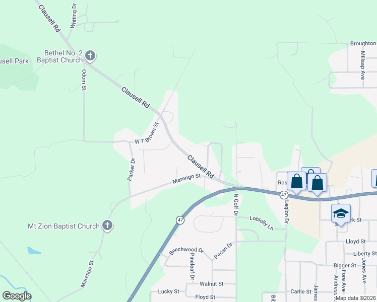 map of restaurants, bars, coffee shops, grocery stores, and more near 340 Clausell Road in Monroeville