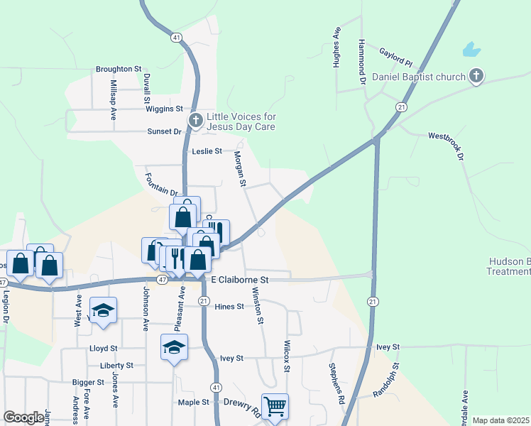 map of restaurants, bars, coffee shops, grocery stores, and more near in Monroeville