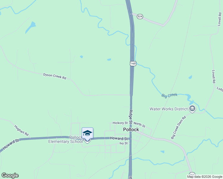 map of restaurants, bars, coffee shops, grocery stores, and more near 162-356 Dyson Creek Road in Pollock