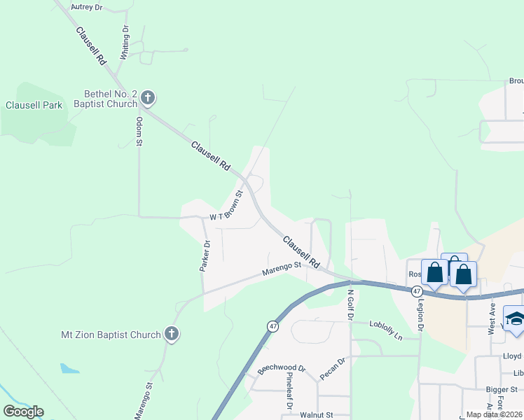 map of restaurants, bars, coffee shops, grocery stores, and more near 340 Clausell Road in Monroeville