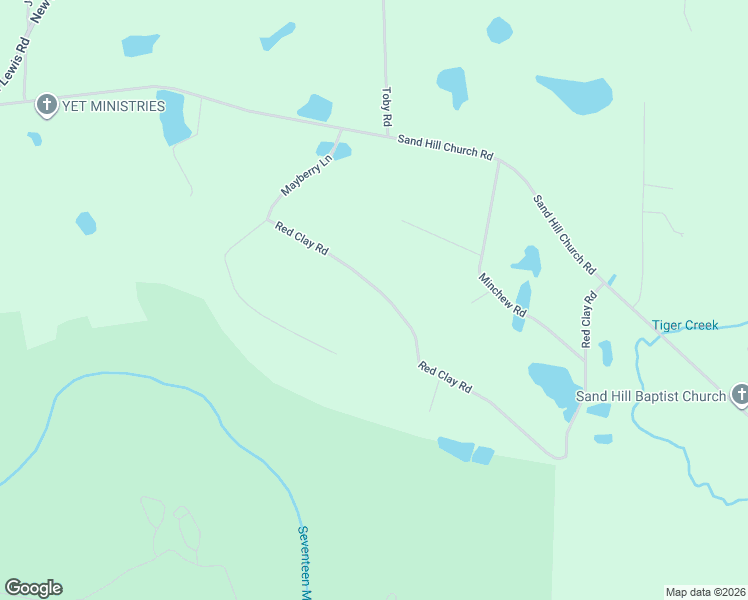 map of restaurants, bars, coffee shops, grocery stores, and more near 1143 Red Clay Road in Douglas