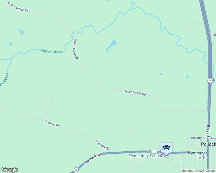 map of restaurants, bars, coffee shops, grocery stores, and more near 358-526 Dyson Creek Road in Pollock