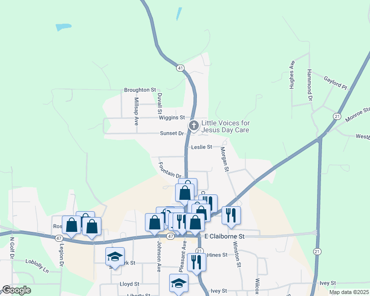 map of restaurants, bars, coffee shops, grocery stores, and more near 611 North Mount Pleasant Avenue in Monroeville