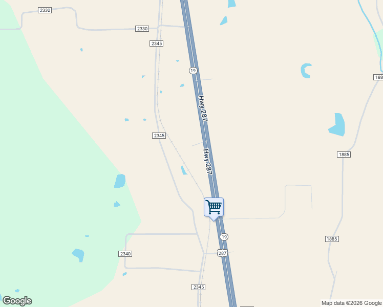 map of restaurants, bars, coffee shops, grocery stores, and more near 13967 U.S. 287 in Grapeland