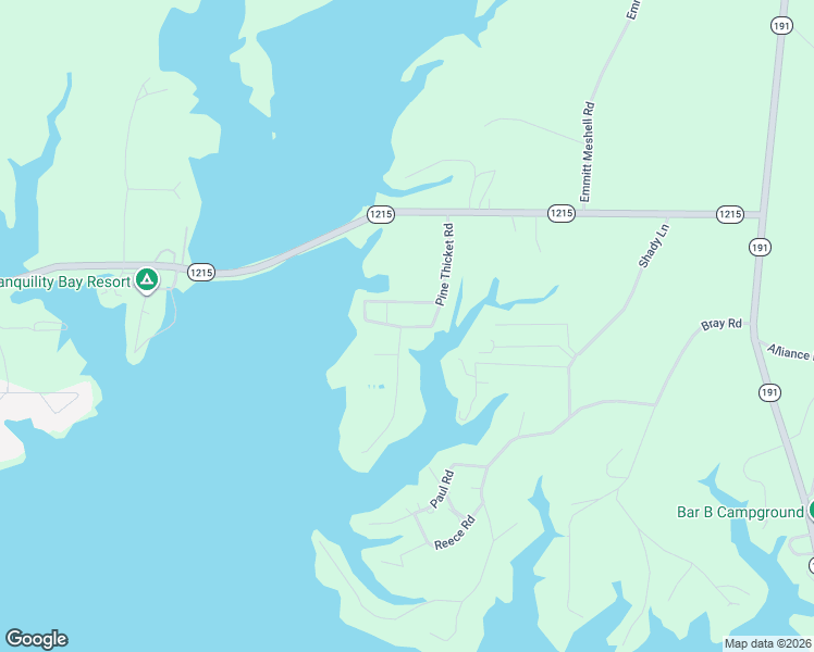 map of restaurants, bars, coffee shops, grocery stores, and more near 581-659 Pine Thicket Road in Many