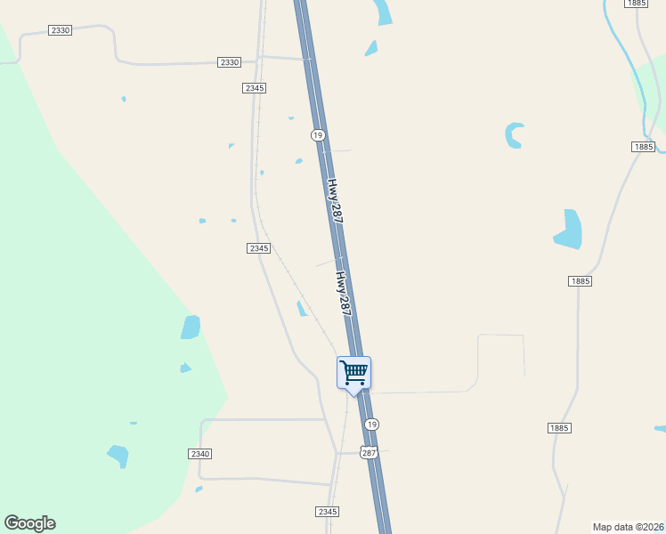 map of restaurants, bars, coffee shops, grocery stores, and more near 13967 U.S. 287 in Grapeland