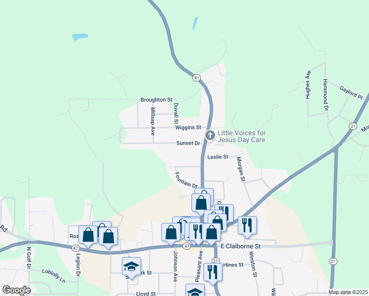 map of restaurants, bars, coffee shops, grocery stores, and more near 101 Sunset Drive in Monroeville