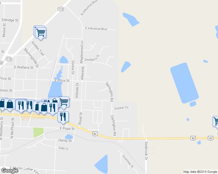 map of restaurants, bars, coffee shops, grocery stores, and more near 101 Cascade Circle in Sylvester