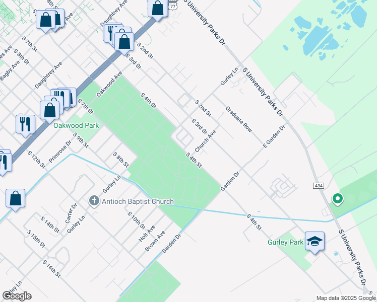 map of restaurants, bars, coffee shops, grocery stores, and more near 2501-2799 S 4th St in Waco