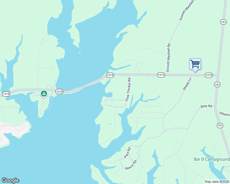 map of restaurants, bars, coffee shops, grocery stores, and more near 1-99 East Sunrise Lane in Many