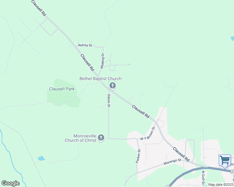 map of restaurants, bars, coffee shops, grocery stores, and more near Clausell Road in Monroeville