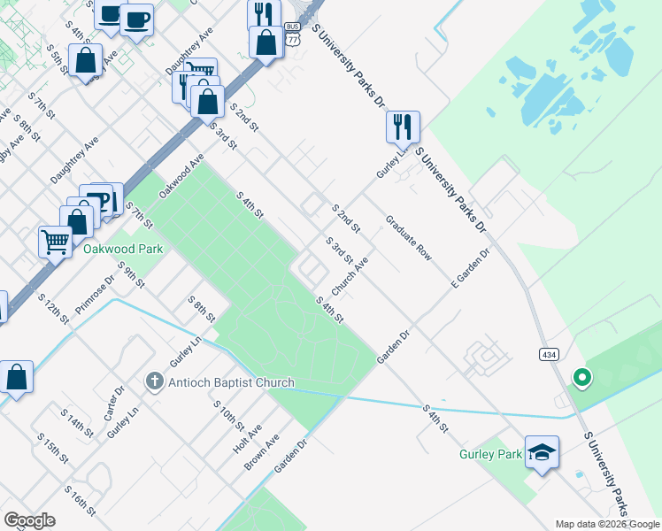 map of restaurants, bars, coffee shops, grocery stores, and more near 2629 South 3rd Street in Waco