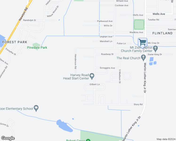 map of restaurants, bars, coffee shops, grocery stores, and more near 2410 Harvey Road in Albany
