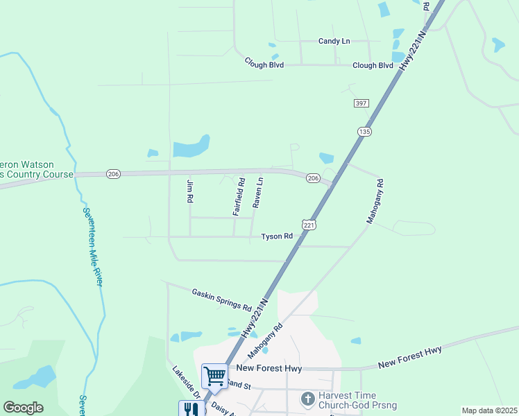 map of restaurants, bars, coffee shops, grocery stores, and more near 106 Raven Lane in Douglas
