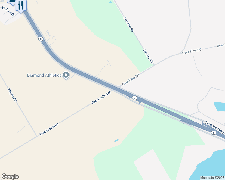 map of restaurants, bars, coffee shops, grocery stores, and more near North State Highway 6 in Woodway