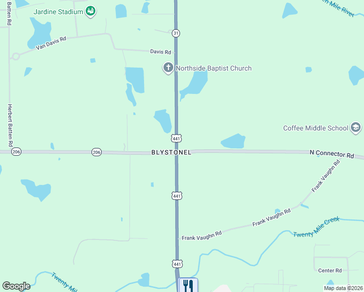 map of restaurants, bars, coffee shops, grocery stores, and more near in Coffee County