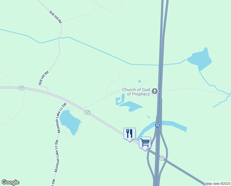 map of restaurants, bars, coffee shops, grocery stores, and more near State Barn Road Northwest in McIntosh County