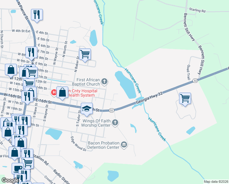map of restaurants, bars, coffee shops, grocery stores, and more near 108 Staten Street in Alma