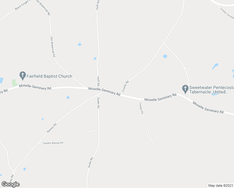 map of restaurants, bars, coffee shops, grocery stores, and more near Moselle-Seminary Road in Moselle